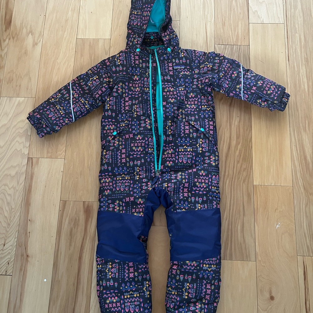 Colorful Patterned Snowsuit with Hood